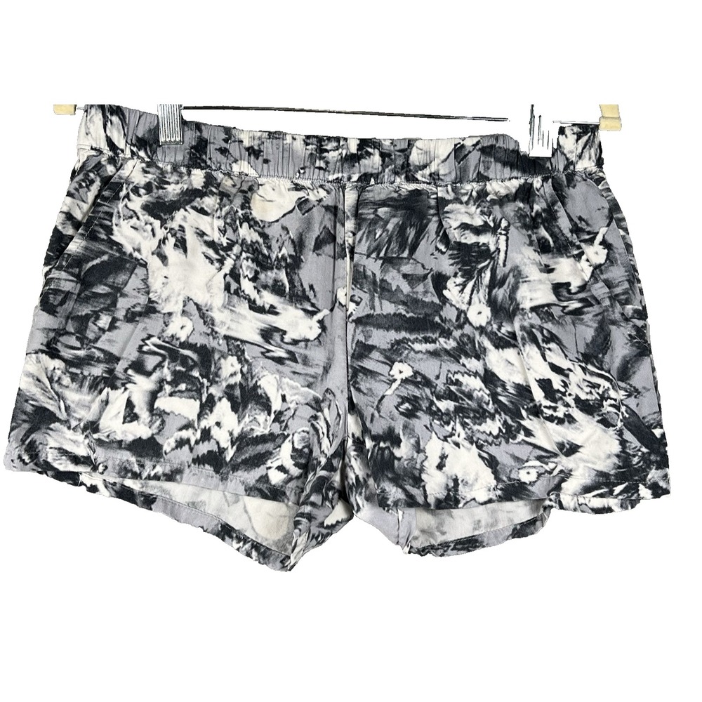 Fabletics Black White Abstract‎ Print Shorts Womens Size S Rayon Casual Pockets